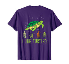 Load image into Gallery viewer, Adults Kids I Like Turtles Tshirt, Testudines Chelonii Tee