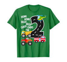 Load image into Gallery viewer, Kids Trucks 2nd Birthday Party Toddler I'm 2 Year Old Bday T-Shirt