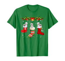 Load image into Gallery viewer, Three Westie Dog In Sock Christmas Santa Hat Xmas Dog T-Shirt