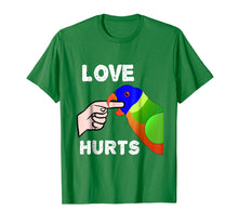 Load image into Gallery viewer, Love Hurts Lorikeet Parrot Biting T-shirt Valentine's Day