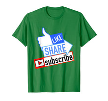 Load image into Gallery viewer, Social Media Like Share Subscribe T Shirt