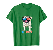 Load image into Gallery viewer, 4th July Shirt Gift Men Women Kids Merica Pug USA Flag Tee
