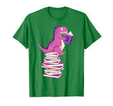 Load image into Gallery viewer, Funny Dinosaur Book Reading Teacher Student Nerdy T-Shirt