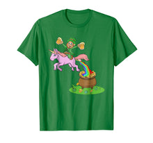 Load image into Gallery viewer, Leprechaun Riding A Unicorn - Funny St Patricks Day Shirts
