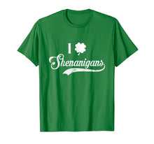 Load image into Gallery viewer, Happy St.Patrick's Day - I Love Shenanigans With Shamrock T-Shirt-2646849