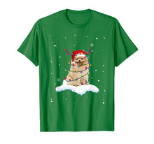 Load image into Gallery viewer, Pomeranian With Santa Hat Christmas Lights Reindeer Gift T-Shirt-2044121