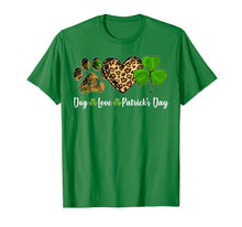 Load image into Gallery viewer, Dog Love Leopard Heart Shamrock Dog Lover St Patrick's Day T-Shirt-730862