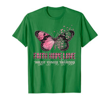 Load image into Gallery viewer, Faith Hope Love Pink Butterfly Breast Cancer Awareness T-Shirt