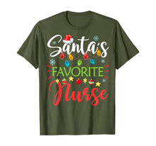 Load image into Gallery viewer, Santa's Favorite Nurse Xmas Light Santa Hat Christmas Gift T-Shirt
