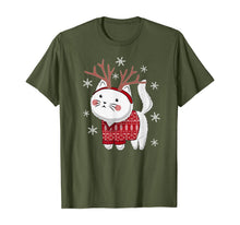 Load image into Gallery viewer, Ugly Christmas Sweater Cat Deer T-Shirt