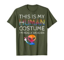 Load image into Gallery viewer, This Is My Human Costume I'm Really An Alien Galaxy UFO Gift T-Shirt