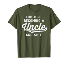 Load image into Gallery viewer, Mens Look At Me Becoming A Uncle Funny New Uncle Announcement T-Shirt-2119171