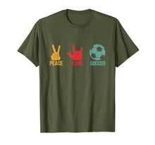 Load image into Gallery viewer, Peace Love Soccer Birthday Soccer Player Gift Soccer Design T-Shirt