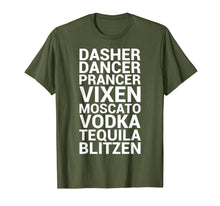 Load image into Gallery viewer, Dasher Dancer Prancer Vixen Moscato Vodka Tequila Funny Gift T-Shirt