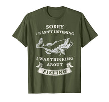 Load image into Gallery viewer, i was thinking about Fishing Gift Funny Distressed Classic T-Shirt