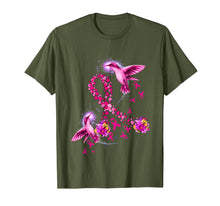 Load image into Gallery viewer, Hummingbird Flower Pink Ribbon Breast Cancer Awareness T-Shirt
