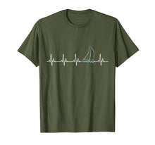 Load image into Gallery viewer, Sailing Heartbeat Funny Sailboat T-Shirt