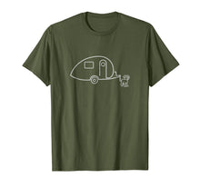 Load image into Gallery viewer, Dog Teardrop Travel Trailer T-shirt | Happy Camper Dog
