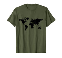 Load image into Gallery viewer, World Map t-shirt Black Silhouette Countries Continents