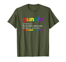 Load image into Gallery viewer, Mens Guncle Definition Rainbow T-Shirt Funny Gift for Gay Uncle