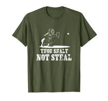 Load image into Gallery viewer, Baseball Catcher Shirt Thou Shalt Not Steal - Religious Gift