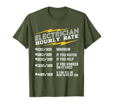 Load image into Gallery viewer, Hourly Rate Gift T-Shirt for Electrician | Funny Electrician