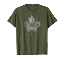 Load image into Gallery viewer, Canada Maple Leaf T-Shirt - Canada Est. 1867 Vintage Script