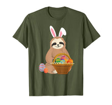 Load image into Gallery viewer, Easter Sloth T-Shirt Funny Sloth With Bunny Ears and Eggs
