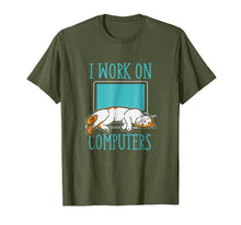 Load image into Gallery viewer, Funny Cats and Computers tshirts for pet lovers
