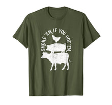 Load image into Gallery viewer, Smoke Em If You Got Em Funny BBQ Barbecue Tee Shirt, White
