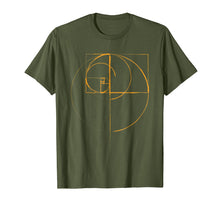 Load image into Gallery viewer, fibonacci golden ratio circle t shirt