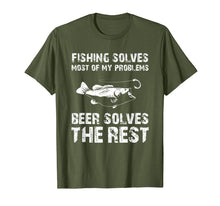 Load image into Gallery viewer, Fishing And Beer Funny Fisherman Father's Day Gift Tee Shirt
