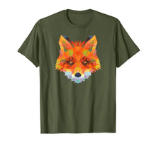 Load image into Gallery viewer, Cool Cute Orange Fox Geometric Pattern Graphic Gift Shirt