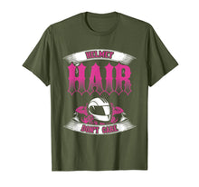 Load image into Gallery viewer, Biker Chick Shirt Motorcycle Helmet Hair Dont Care Pink