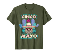 Load image into Gallery viewer, Cinco De Mayo Skull Mustache Hat Cactus T-Shirt