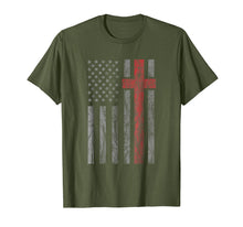 Load image into Gallery viewer, Vintage Distressed USA Flag Christian Shirt - Patriotic Tee