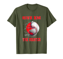 Load image into Gallery viewer, Give Em The Heater Baseball Pitcher TShirt