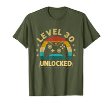 Load image into Gallery viewer, Level 30 Unlocked TShirt Video Gamer 30th Birthday Gift