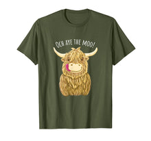 Load image into Gallery viewer, Cute Cartoon Scottish Highland Cow 'Och Aye' T-Shirt