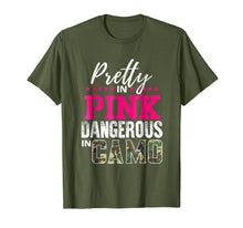 Load image into Gallery viewer, Pretty Pink Dangerous Camo T Shirt Hunting Girl