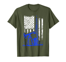 Load image into Gallery viewer, Oil patch rig on the flag us blue oilfield tshirt