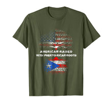 Load image into Gallery viewer, American Raised with Puerto Rican Roots USA Flag T-Shirt
