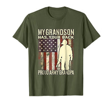 Load image into Gallery viewer, My Grandson Has Your Back Proud Army Grandpa T-Shirt