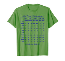 Load image into Gallery viewer, Latin Noun Declension Chart T-Shirt for Classical Education