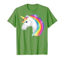 Load image into Gallery viewer, Magical White Unicorn Lovely Rainbow Mane T-Shirt