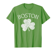 Load image into Gallery viewer, Boston T Shirt - Irish Shamrock Distressed Print