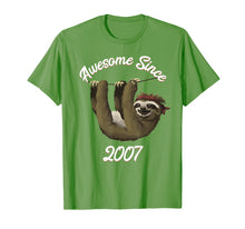 Load image into Gallery viewer, Sloth Birthday T Shirt 12 Girls Boys Awesome Since 2007 Gift
