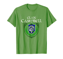 Load image into Gallery viewer, Campbell Surname Scottish Clan Tartan Crest Badge T-shirt