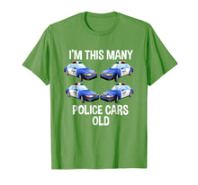 Load image into Gallery viewer, Birthday Shirt For Boys 4 I'm This Many Police Cars Old