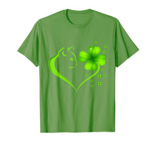 Load image into Gallery viewer, Cat Heart Leaf Irish St. Patrick Day Clover Heart Cat Lover T-Shirt-1034829